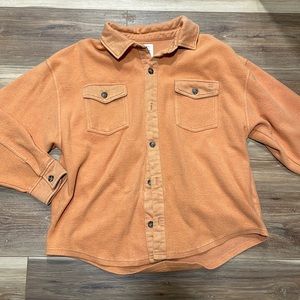 Oversized orange button up